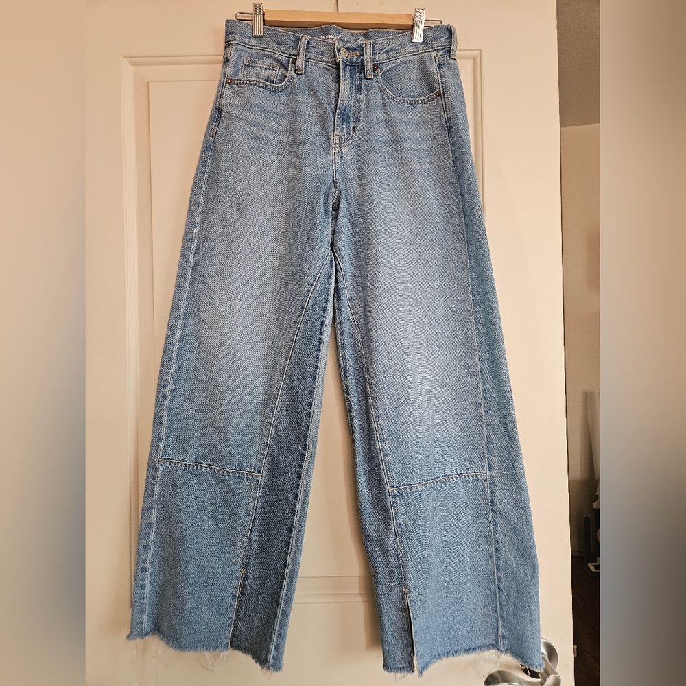 Old Navy High Rise Baggy Wide Leg Drapey Denim Women's Size 2